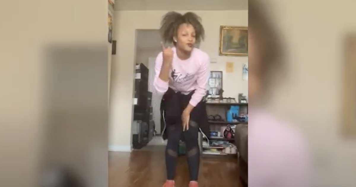 Bianca Brandon dancing in home